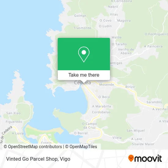 Vinted Go Parcel Shop map