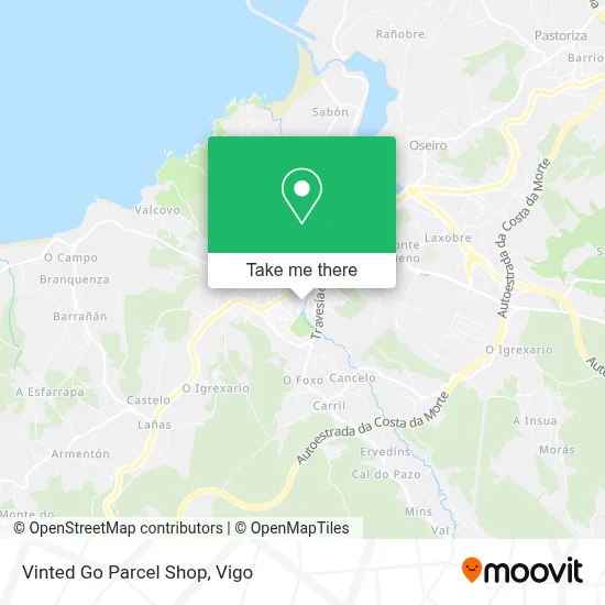 Vinted Go Parcel Shop map