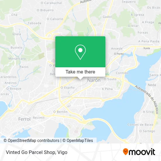 Vinted Go Parcel Shop map