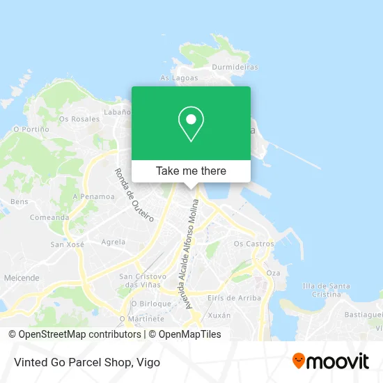Vinted Go Parcel Shop map