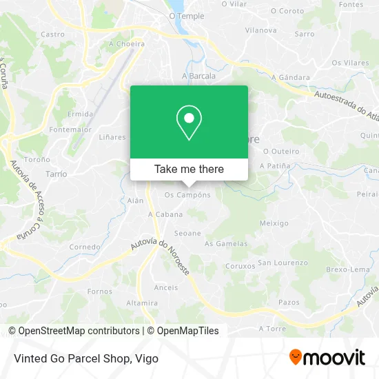 Vinted Go Parcel Shop map