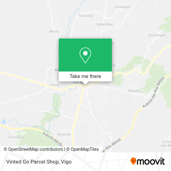 Vinted Go Parcel Shop map