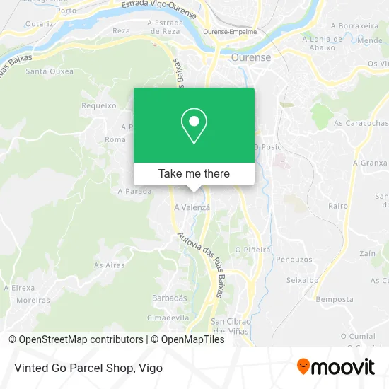 Vinted Go Parcel Shop map
