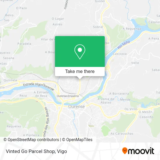 Vinted Go Parcel Shop map