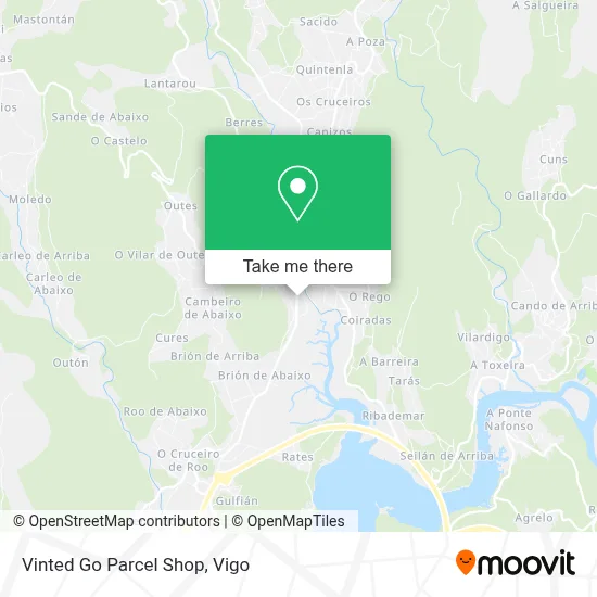 Vinted Go Parcel Shop map