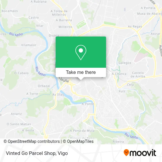 Vinted Go Parcel Shop map
