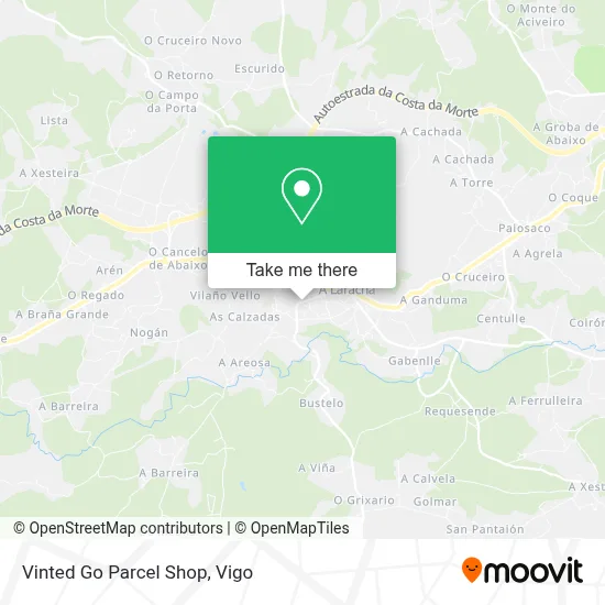 Vinted Go Parcel Shop map