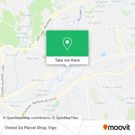 Vinted Go Parcel Shop map
