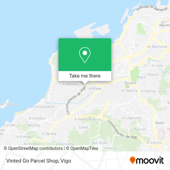 Vinted Go Parcel Shop map