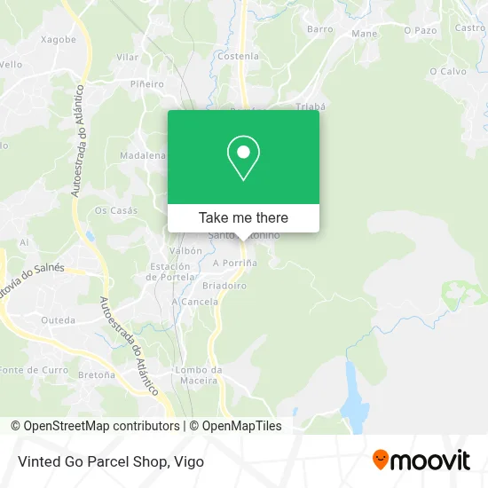 Vinted Go Parcel Shop map