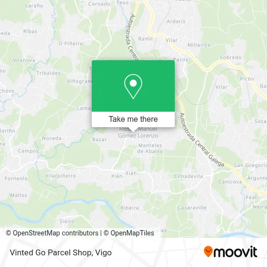 Vinted Go Parcel Shop map