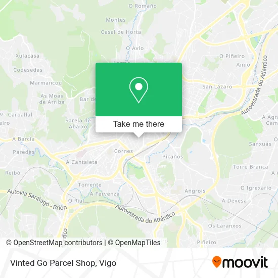 Vinted Go Parcel Shop map