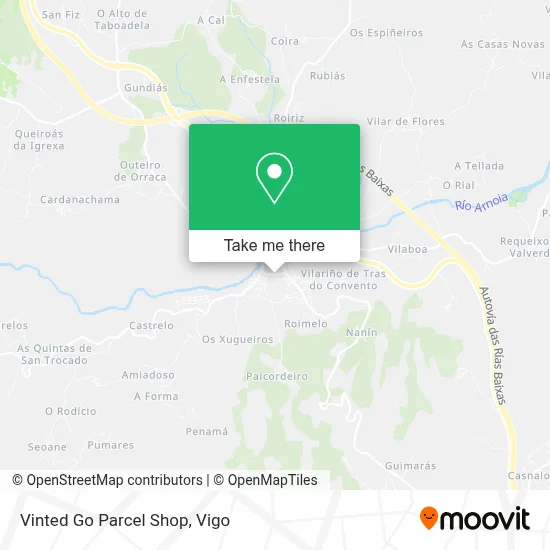 Vinted Go Parcel Shop map