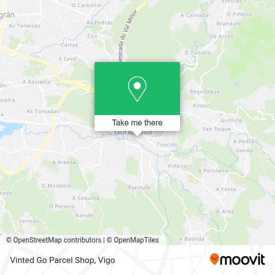 Vinted Go Parcel Shop map
