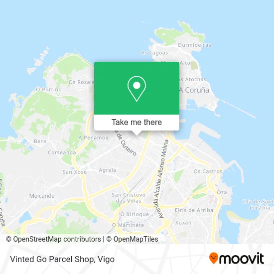 Vinted Go Parcel Shop map