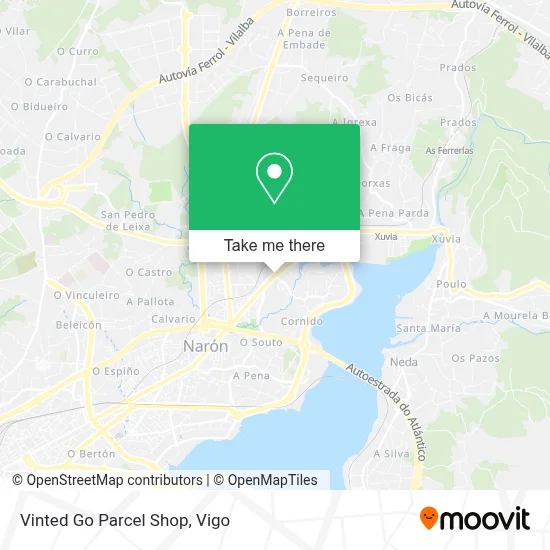 Vinted Go Parcel Shop map