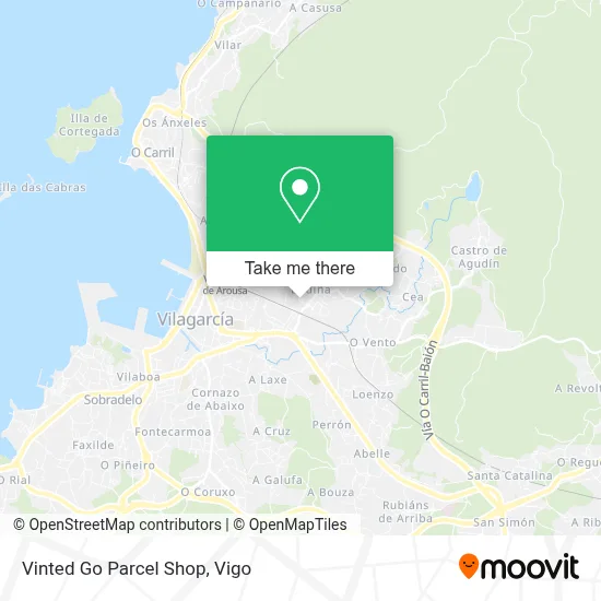 Vinted Go Parcel Shop map