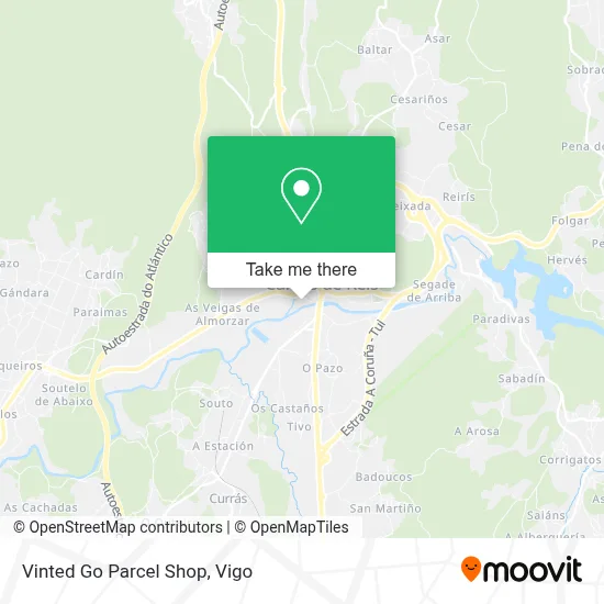 Vinted Go Parcel Shop map