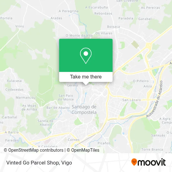 Vinted Go Parcel Shop map
