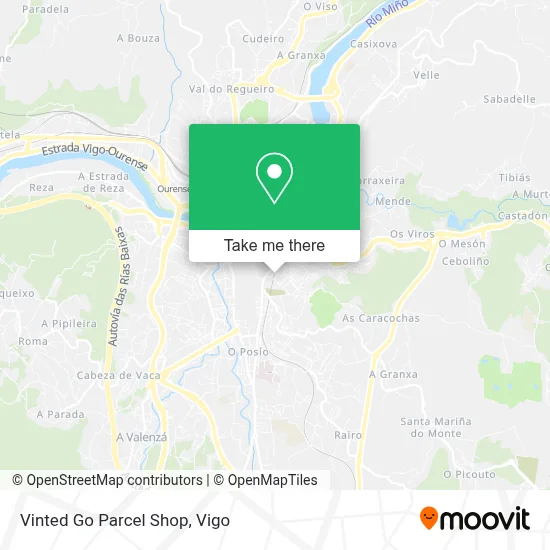 Vinted Go Parcel Shop map