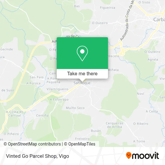 Vinted Go Parcel Shop map