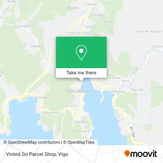 Vinted Go Parcel Shop map