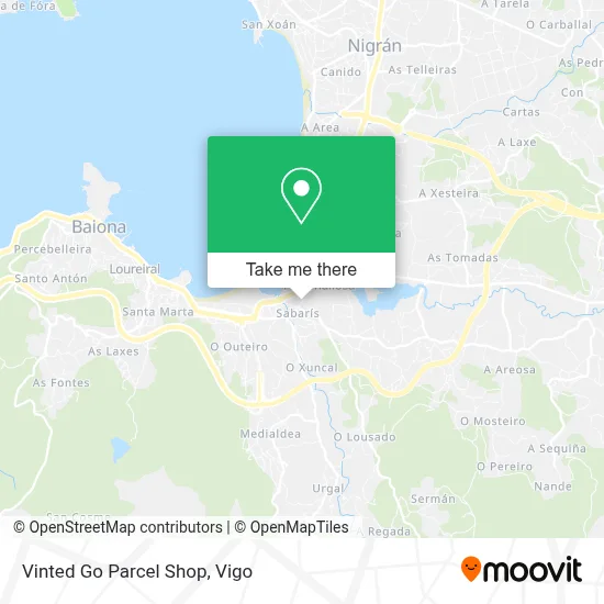 Vinted Go Parcel Shop map