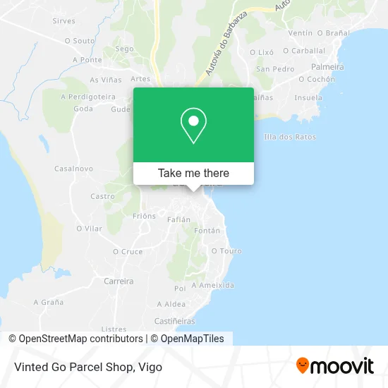 Vinted Go Parcel Shop map