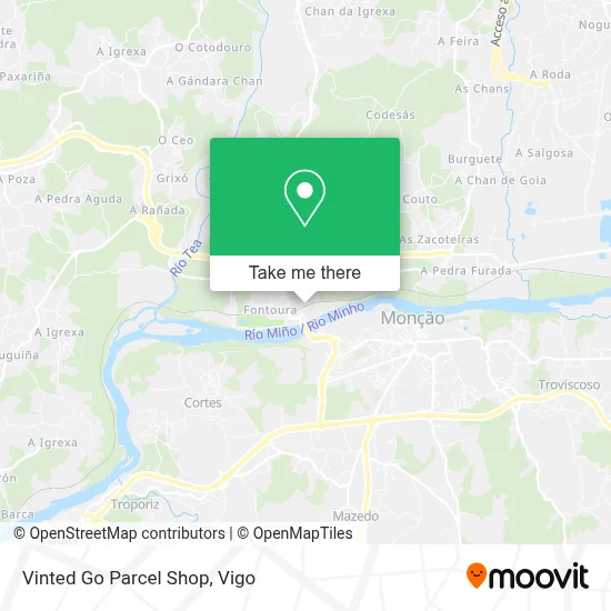 Vinted Go Parcel Shop map
