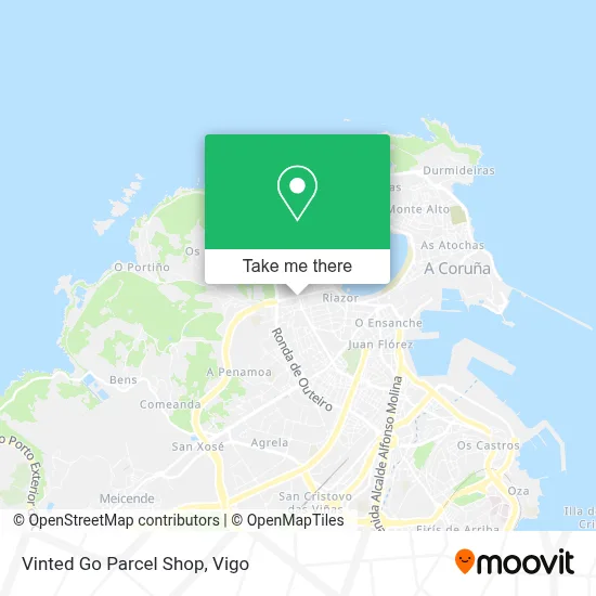 Vinted Go Parcel Shop map