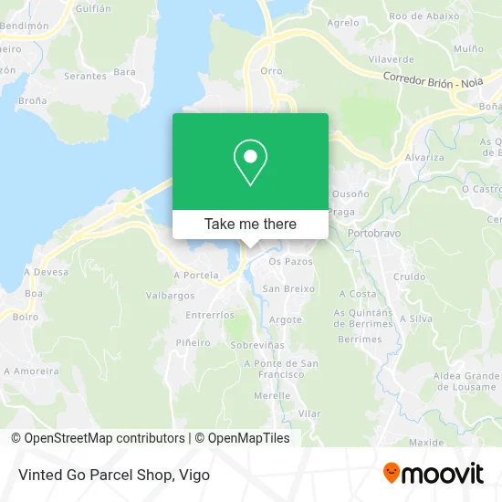 Vinted Go Parcel Shop map