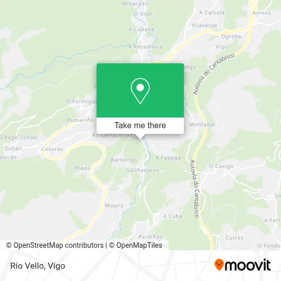 Río Vello map