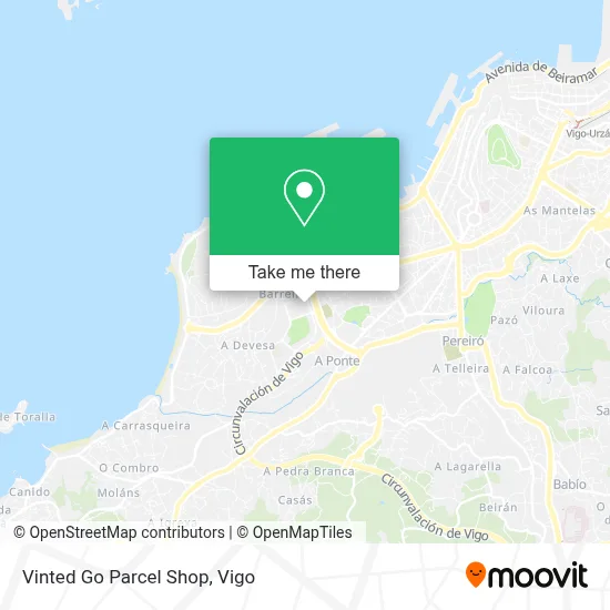 Vinted Go Parcel Shop map