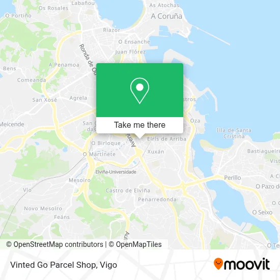 Vinted Go Parcel Shop map