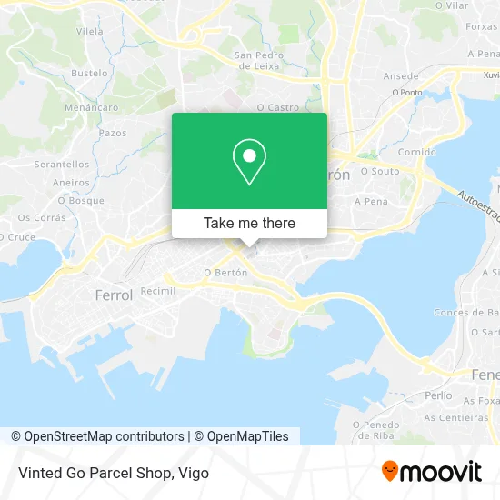 Vinted Go Parcel Shop map