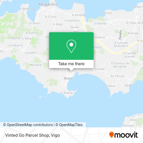 Vinted Go Parcel Shop map