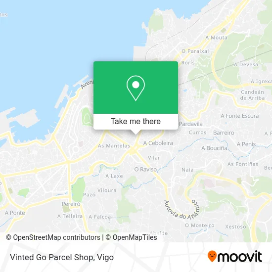 Vinted Go Parcel Shop map