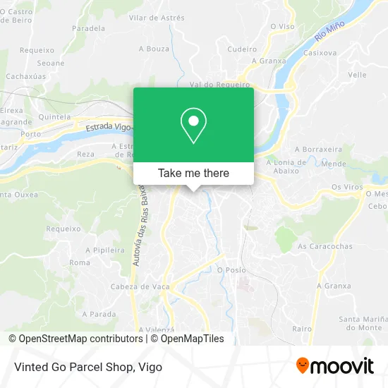 Vinted Go Parcel Shop map