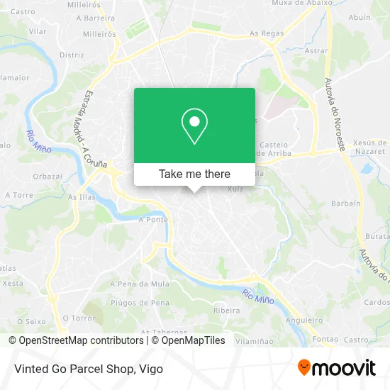 Vinted Go Parcel Shop map