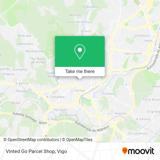 Vinted Go Parcel Shop map