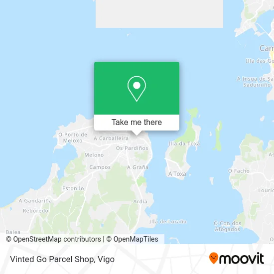 Vinted Go Parcel Shop map