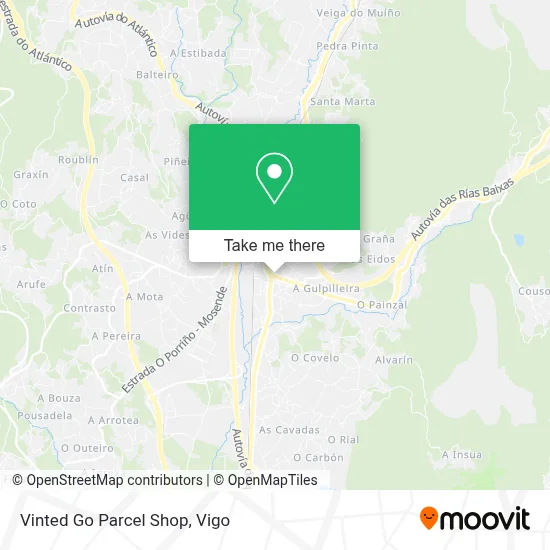 Vinted Go Parcel Shop map