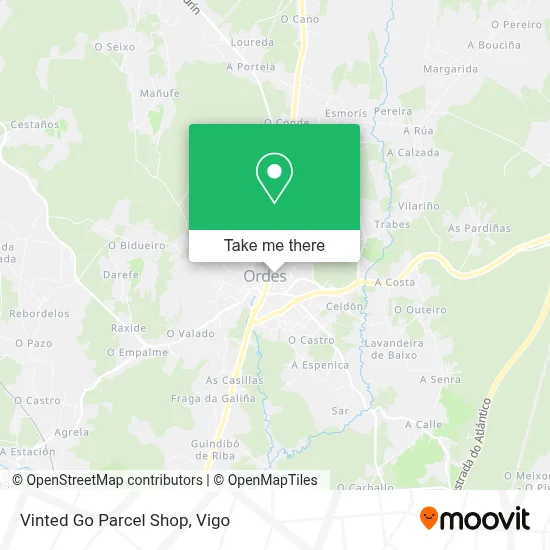 Vinted Go Parcel Shop map