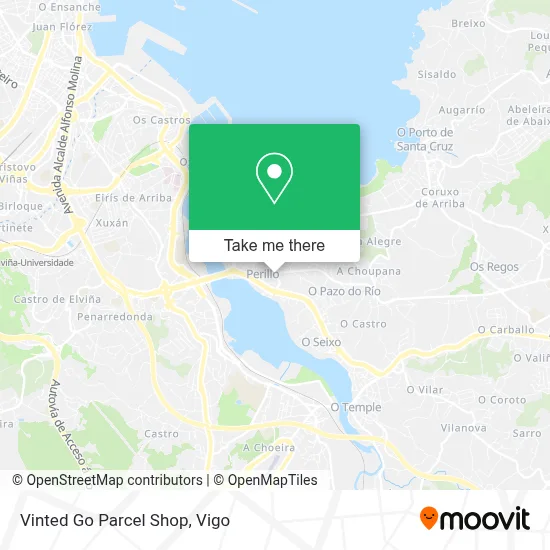 Vinted Go Parcel Shop map