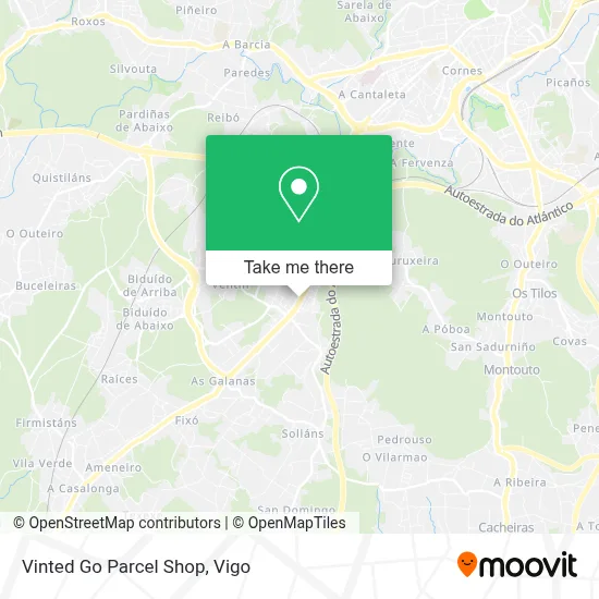 Vinted Go Parcel Shop map