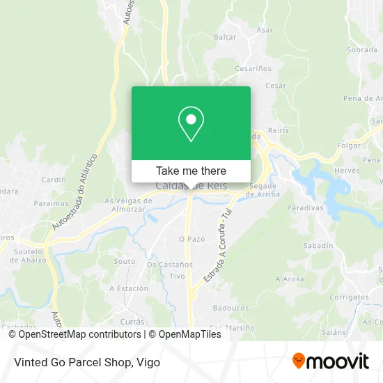 Vinted Go Parcel Shop map