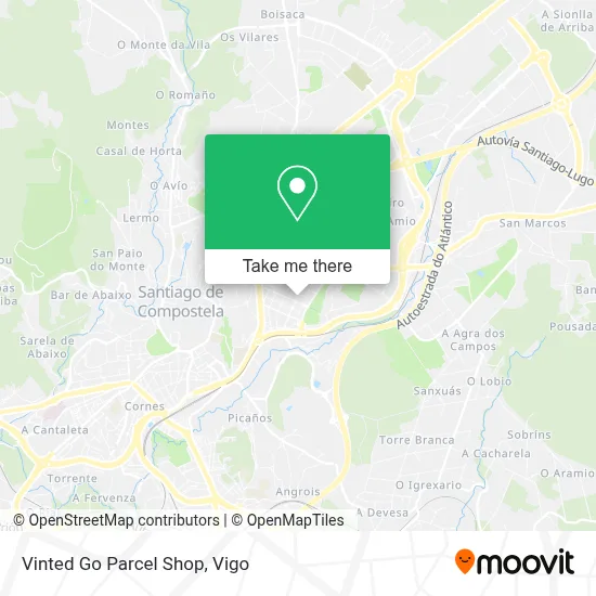 Vinted Go Parcel Shop map