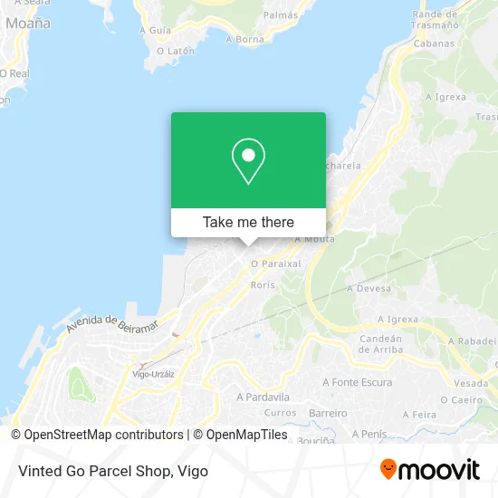 Vinted Go Parcel Shop map