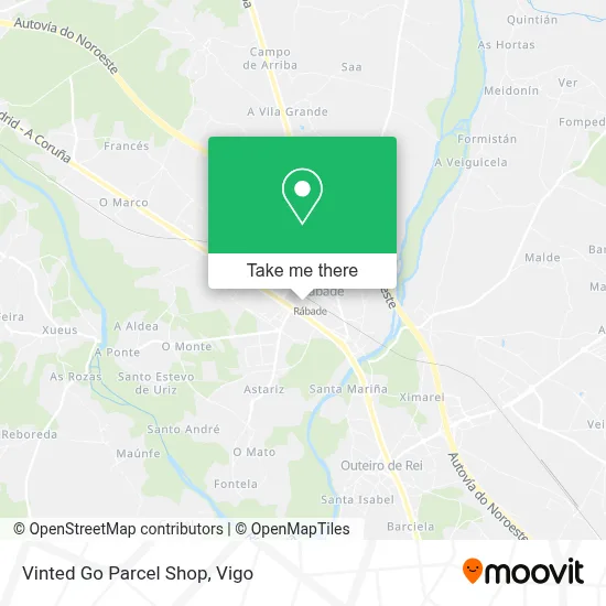 Vinted Go Parcel Shop map