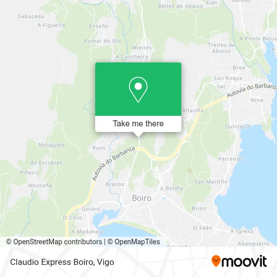Claudio Express Boiro map
